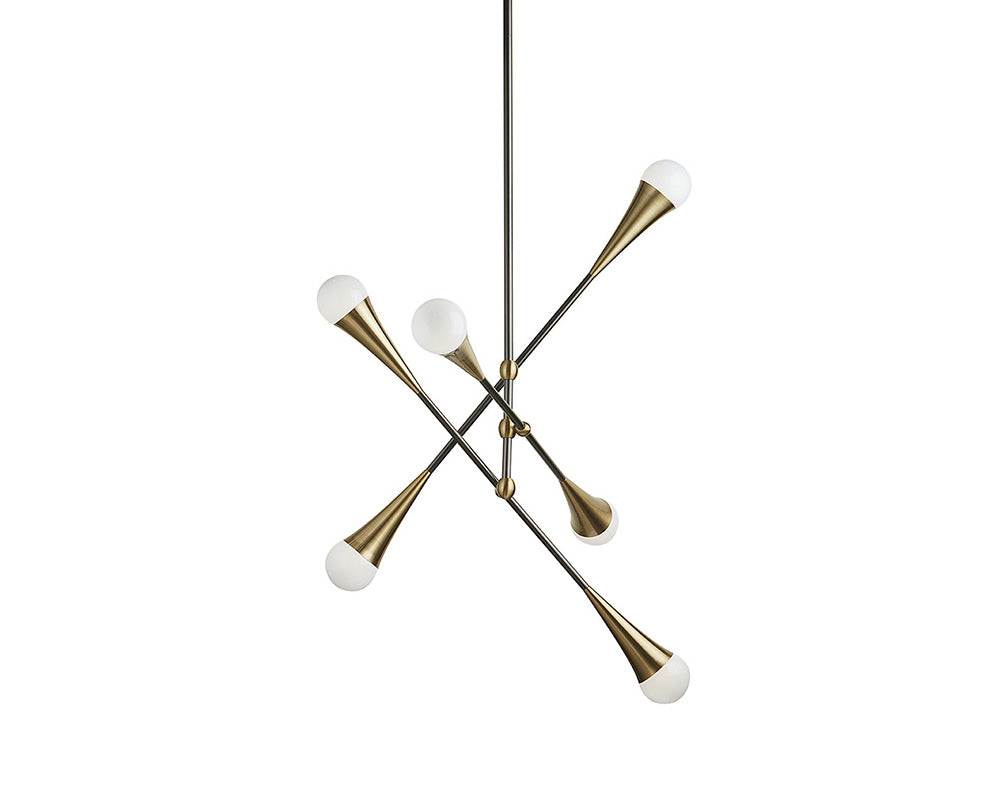 Zenith Chandelier - Brass And Black