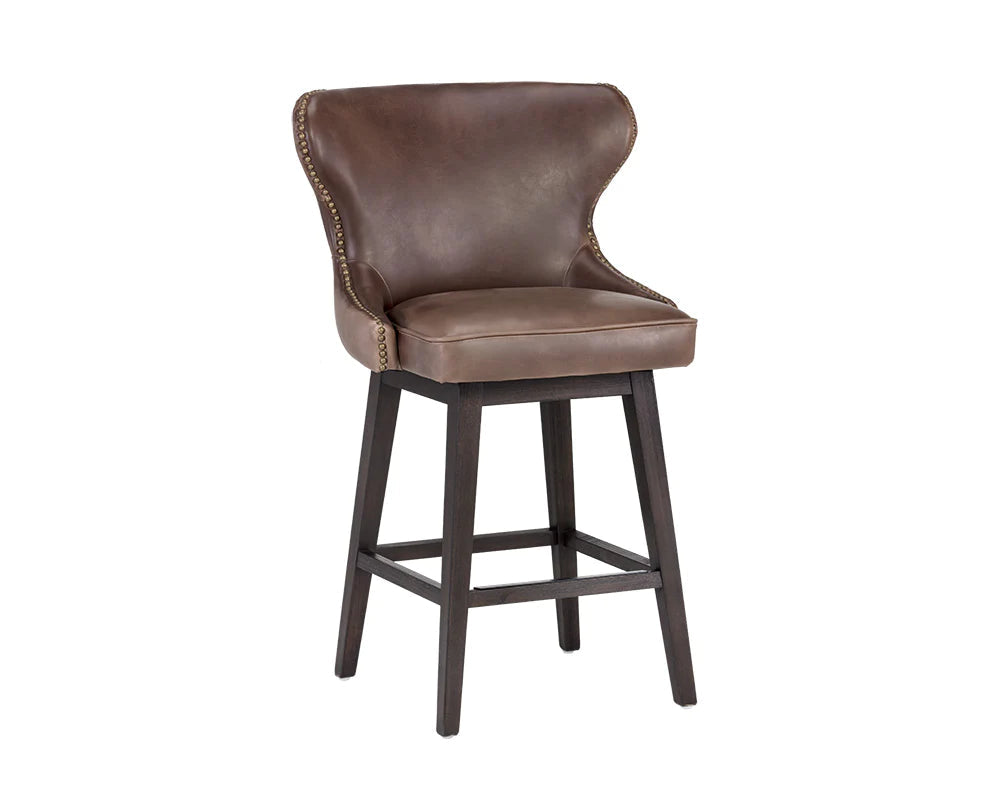 Ariana Swivel Counter Stool-Havana Dark Brown