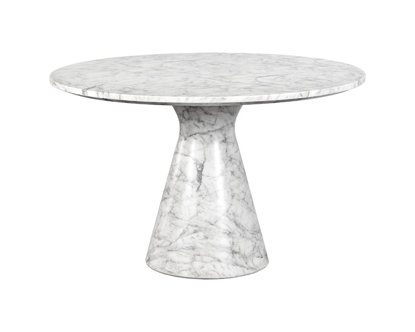 Shelburne Dining Table Marble Look White 47"