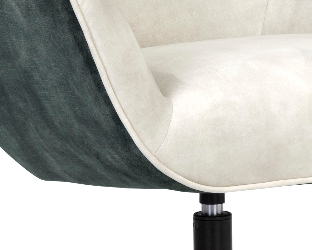 Weller Swivel Lounge Chair - Nono Cream / Nono Dark Green