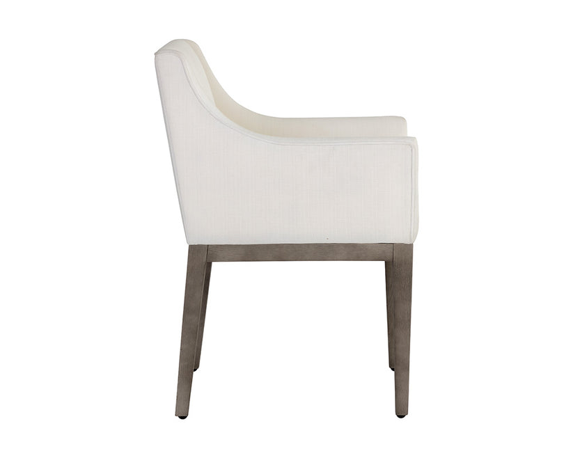Malik Dining Armchair - Ash grey Linoso Ivory