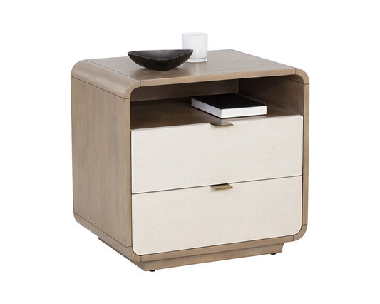 Kayden Nightstand Cream Shagreen
