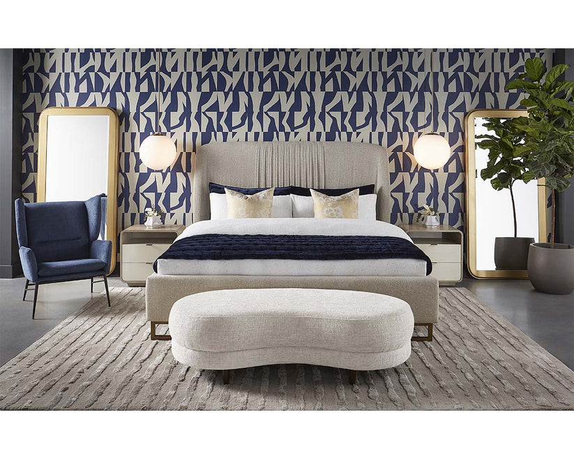Kayden Nightstand Cream Shagreen