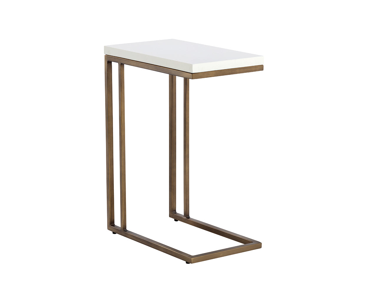 Sawyer End Table Antique Brass White