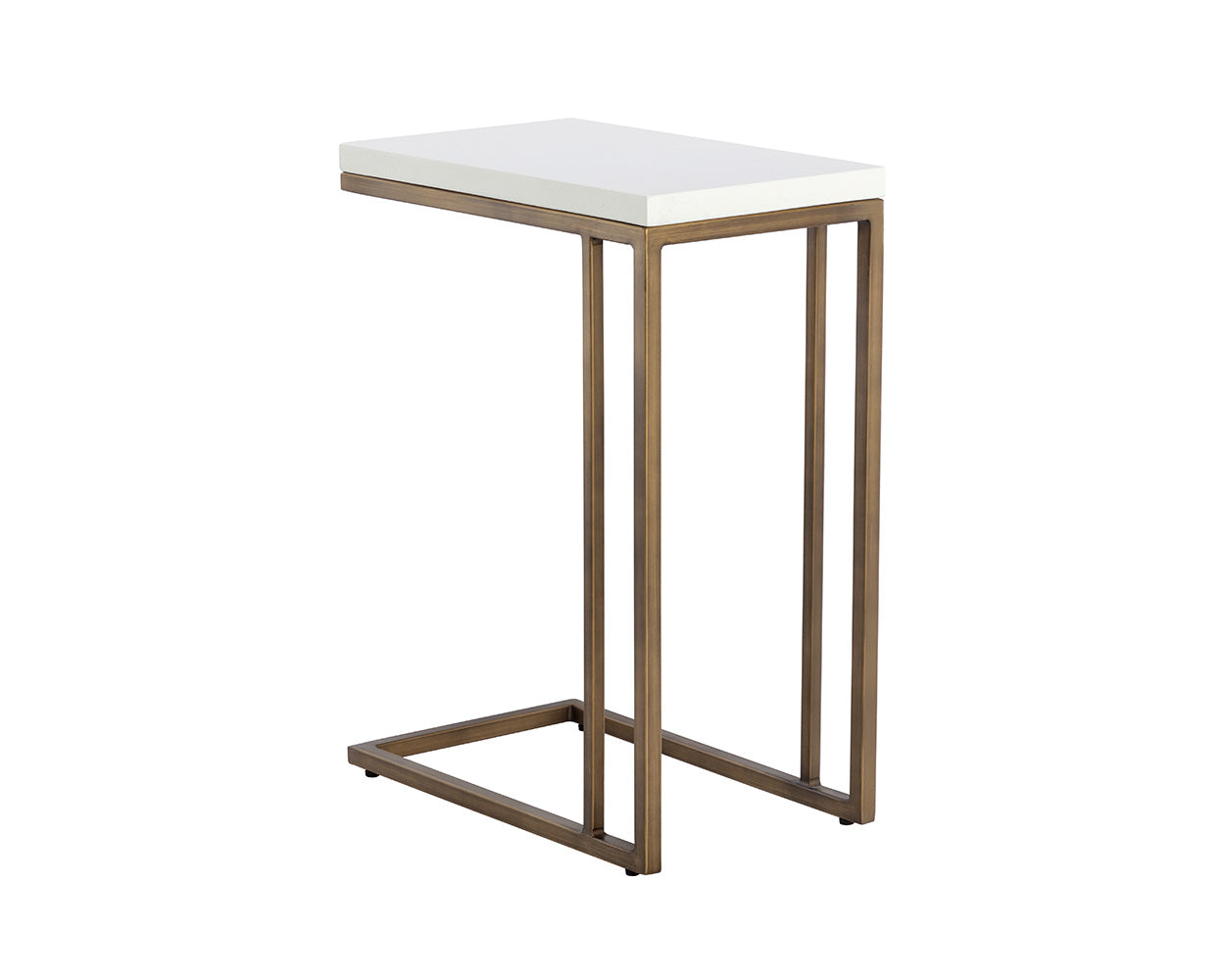 Sawyer End Table Antique Brass White