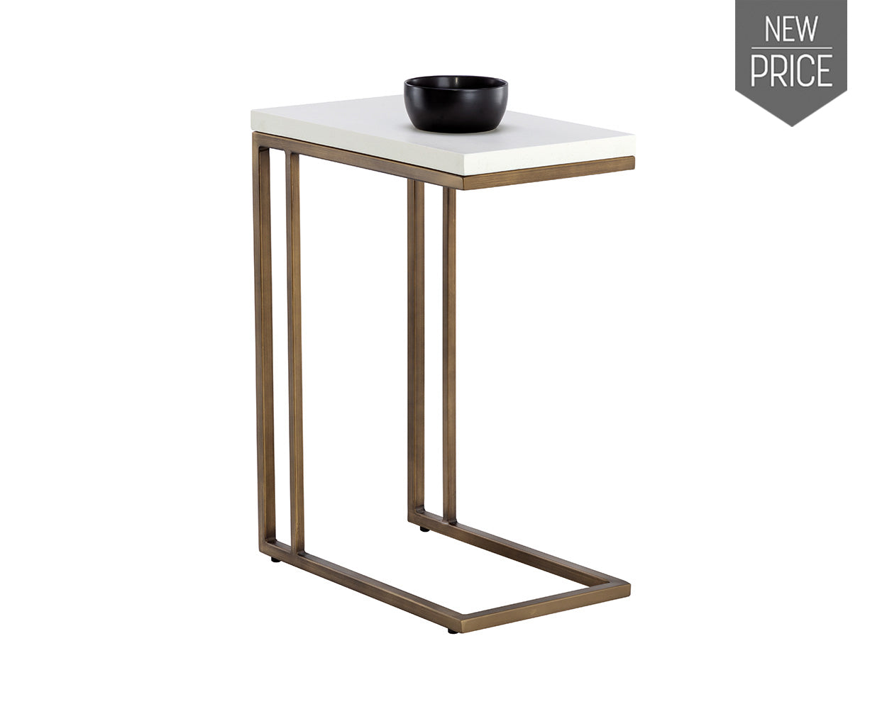 Sawyer End Table Antique Brass White