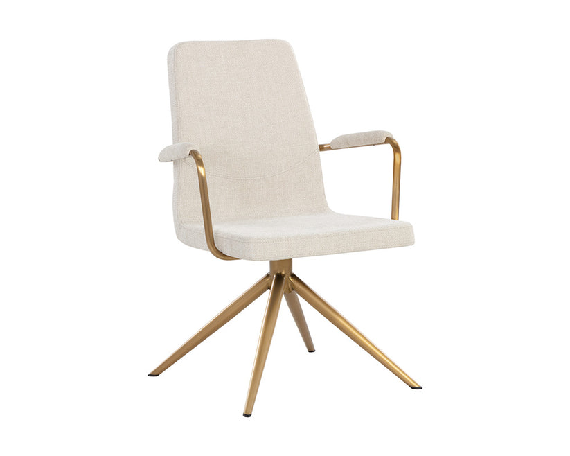 Hilda Swivel Dining Armchair Chacha Cream