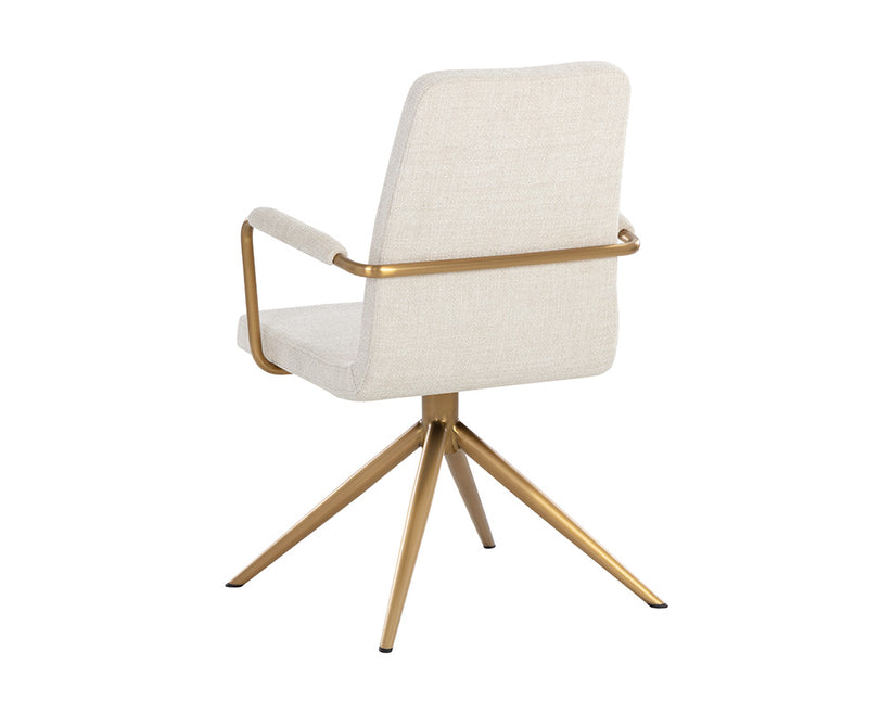 Hilda Swivel Dining Armchair Chacha Cream