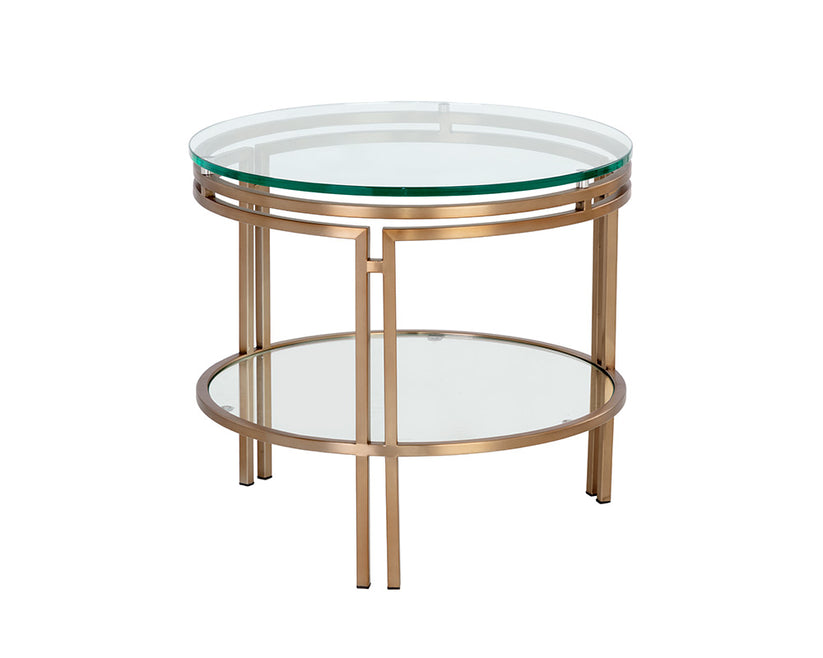 Andros End Table - Antique Brass