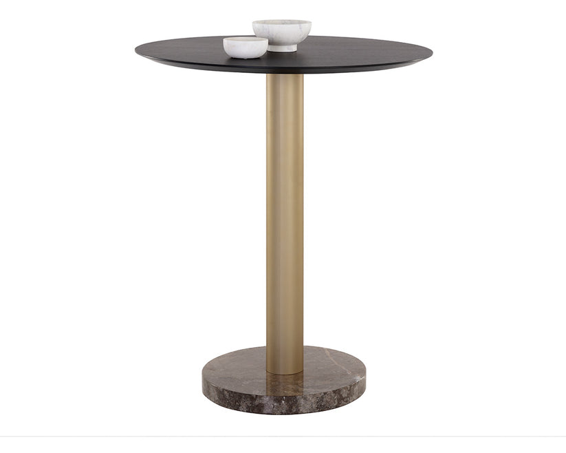 Monaco Bar Table Gold Grey Marble / Charcoal Grey