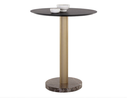 Monaco Bar Table Gold Grey Marble / Charcoal Grey
