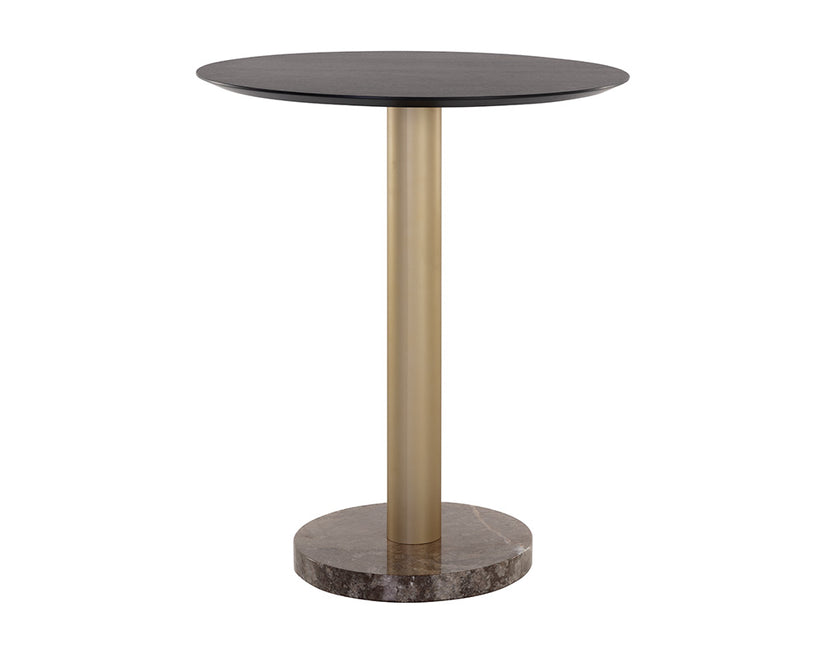 Monaco Bar Table Gold Grey Marble / Charcoal Grey