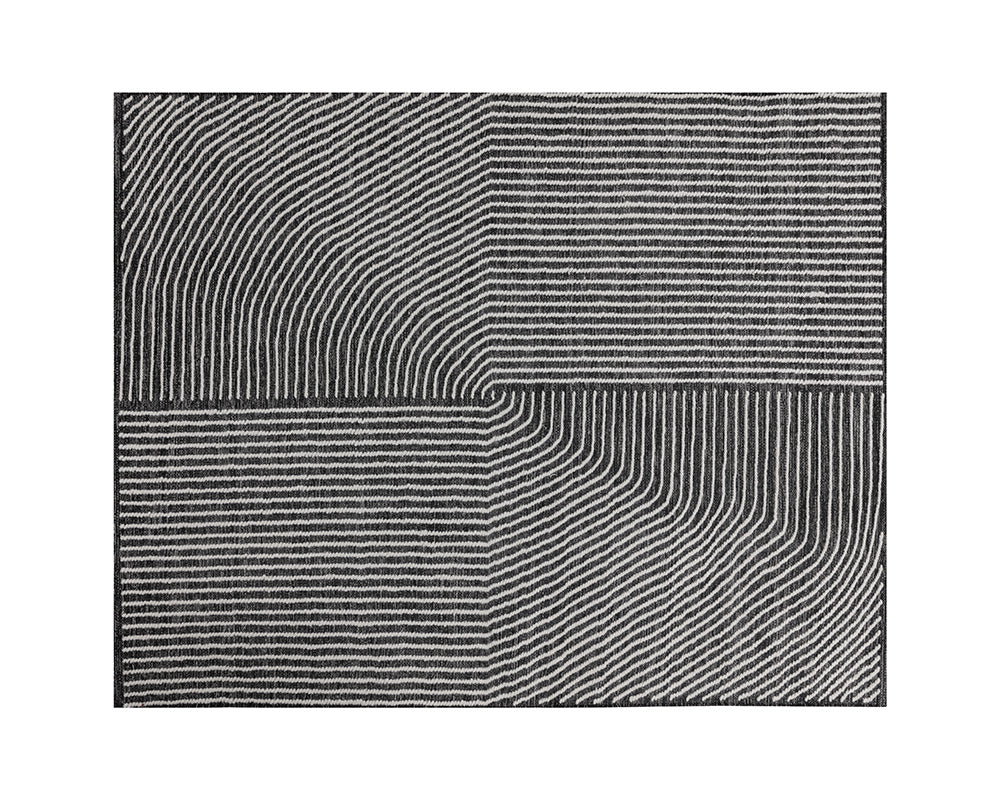 Serene Hand Woven Rug Black / White