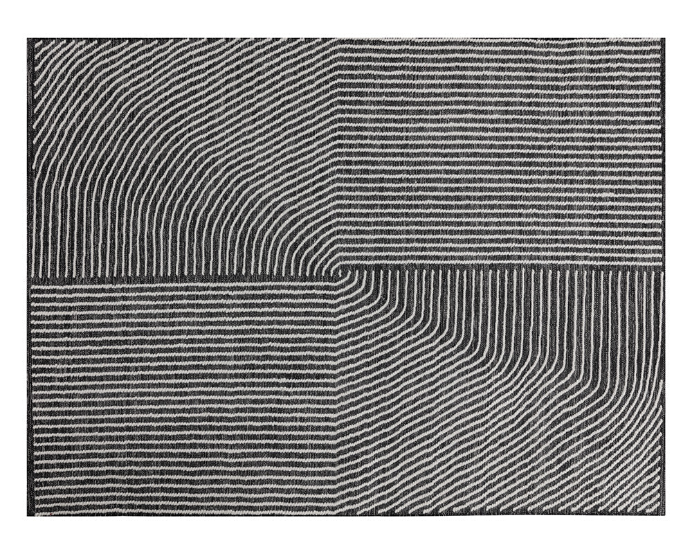 Serene Hand Woven Rug Black / White