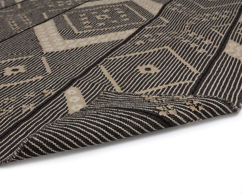 Asana Hand Woven Rug Black / Tan