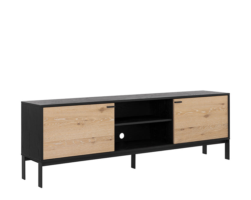 Rosso Media Console and Cabinet