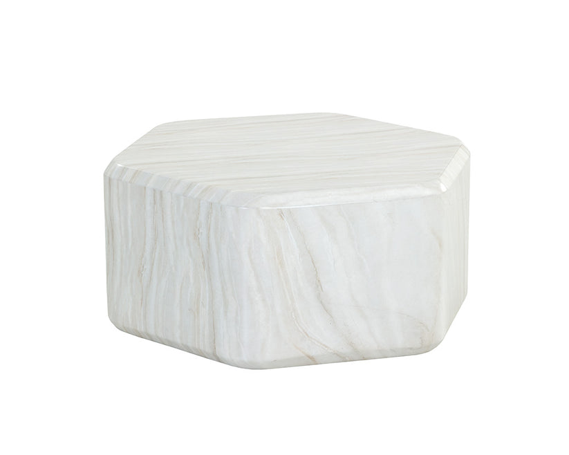 Spezza Coffee Table Marble Look Cream