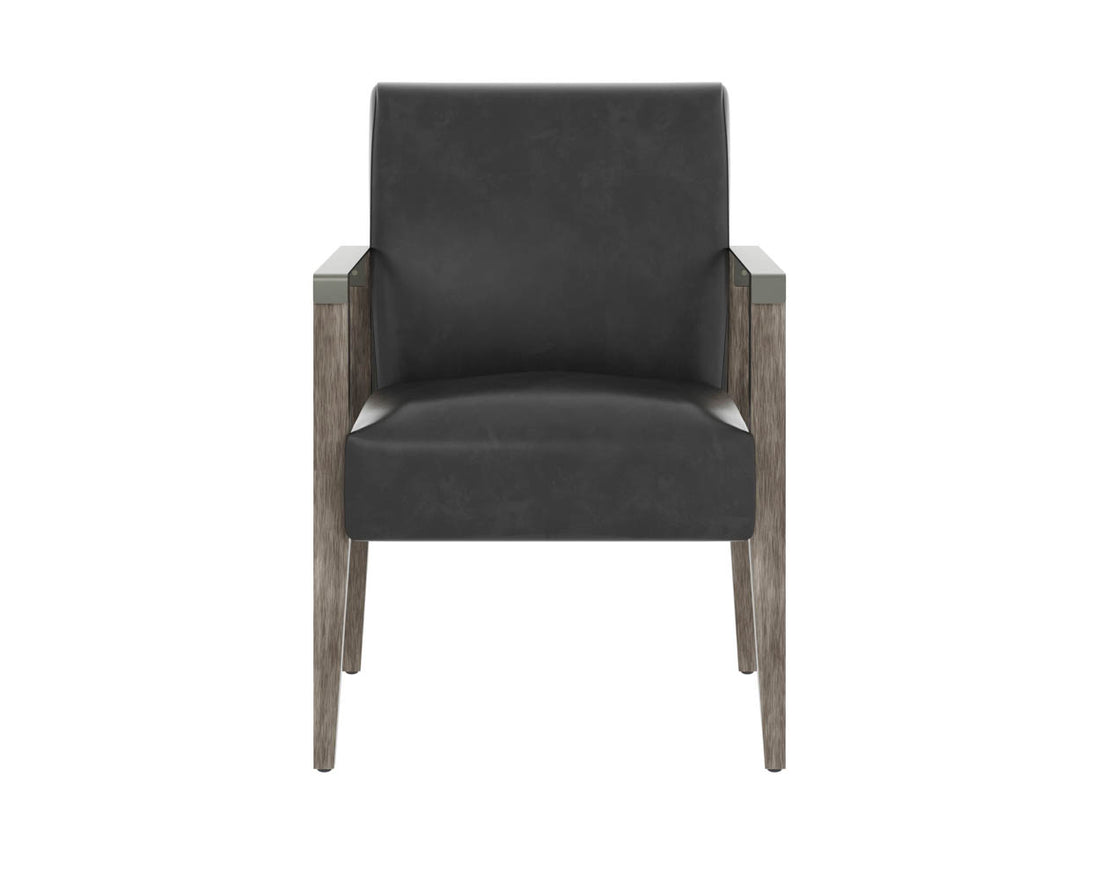 Earl Dining Armchair Ash Grey Brentwood Charcoal Leather