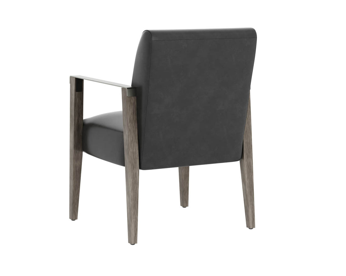 Earl Dining Armchair Ash Grey Brentwood Charcoal Leather