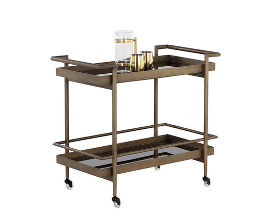 Livingston Bar Cart Antique Brass