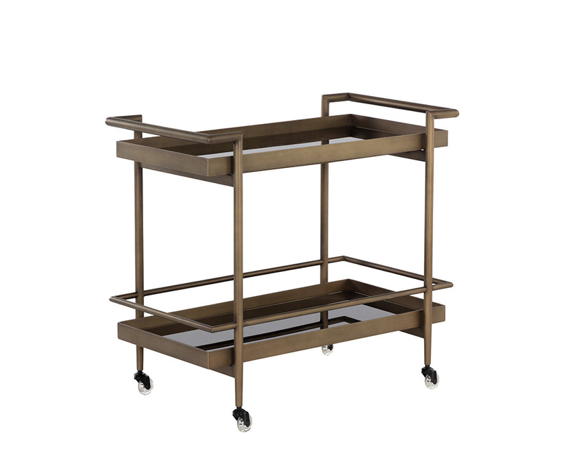 Livingston Bar Cart Antique Brass