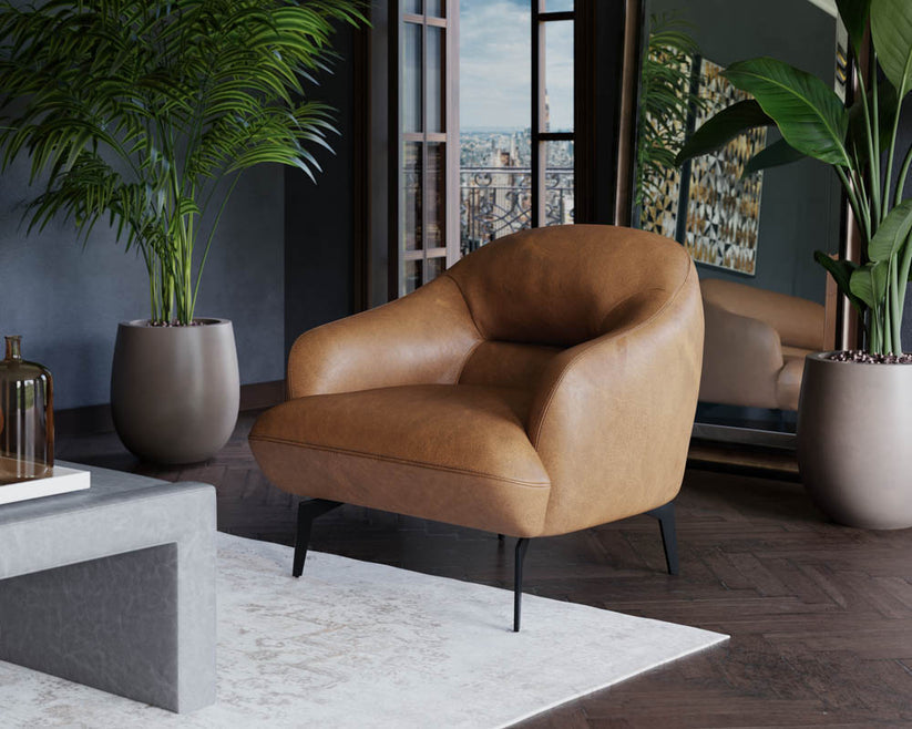 Armani Armchair-Cognac Leather