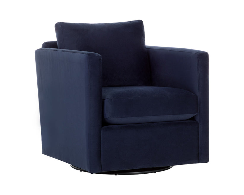 Georgie Swivel Lounge Chair-Abbington Navy