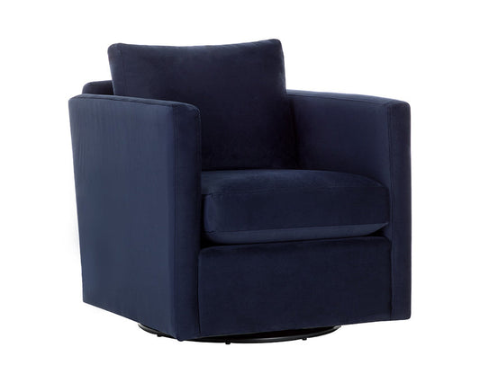 Georgie Swivel Lounge Chair-Abbington Navy