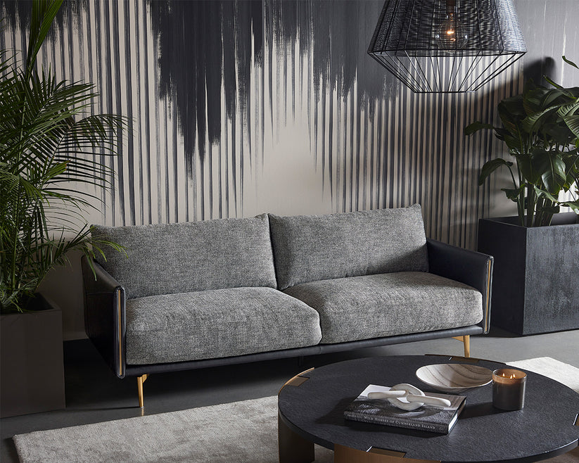 Ashi Sofa - Nash Zebra / Coal Black