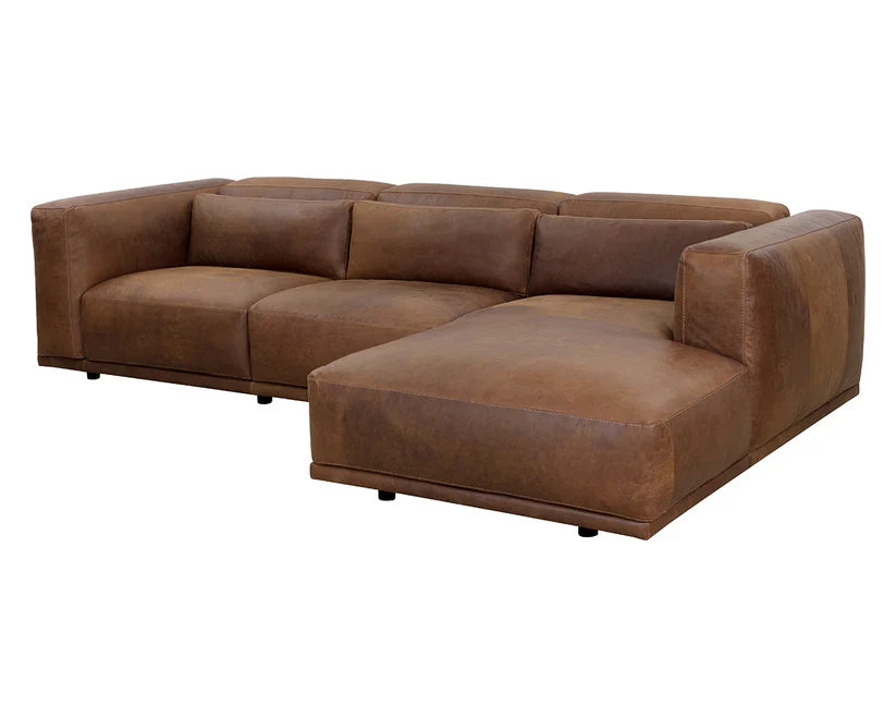 Beau Sofa Chaise - Right Hand Facing- Lucia Tabacco Leather