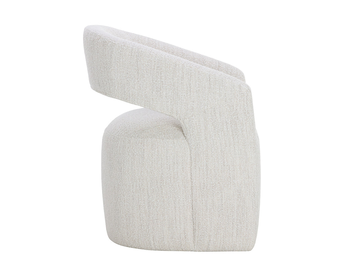 Lloret Wheeled Dining Armchair - Merino Pearl