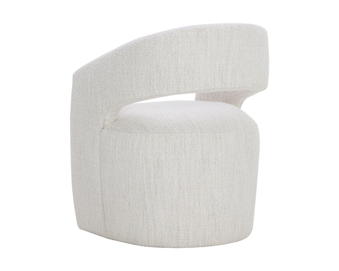 Lloret Wheeled Dining Armchair - Merino Pearl