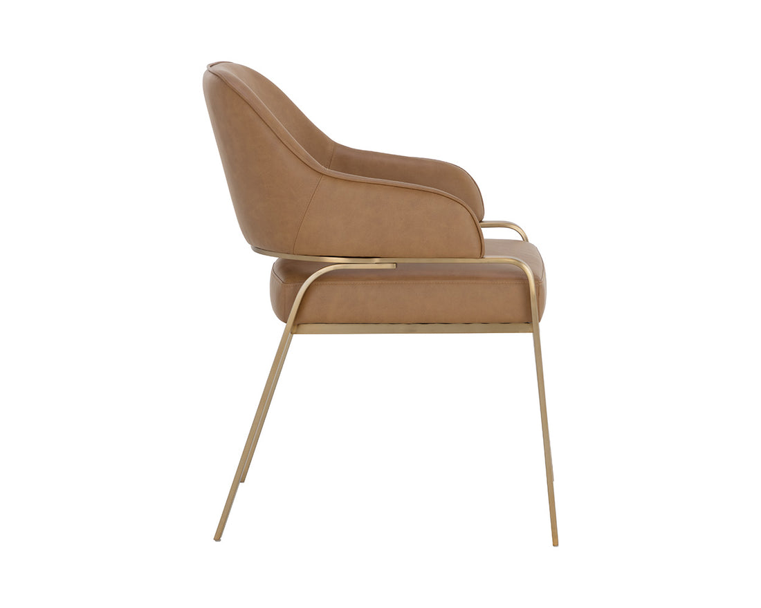 Malachi Dining Armchair - Milliken Cognac