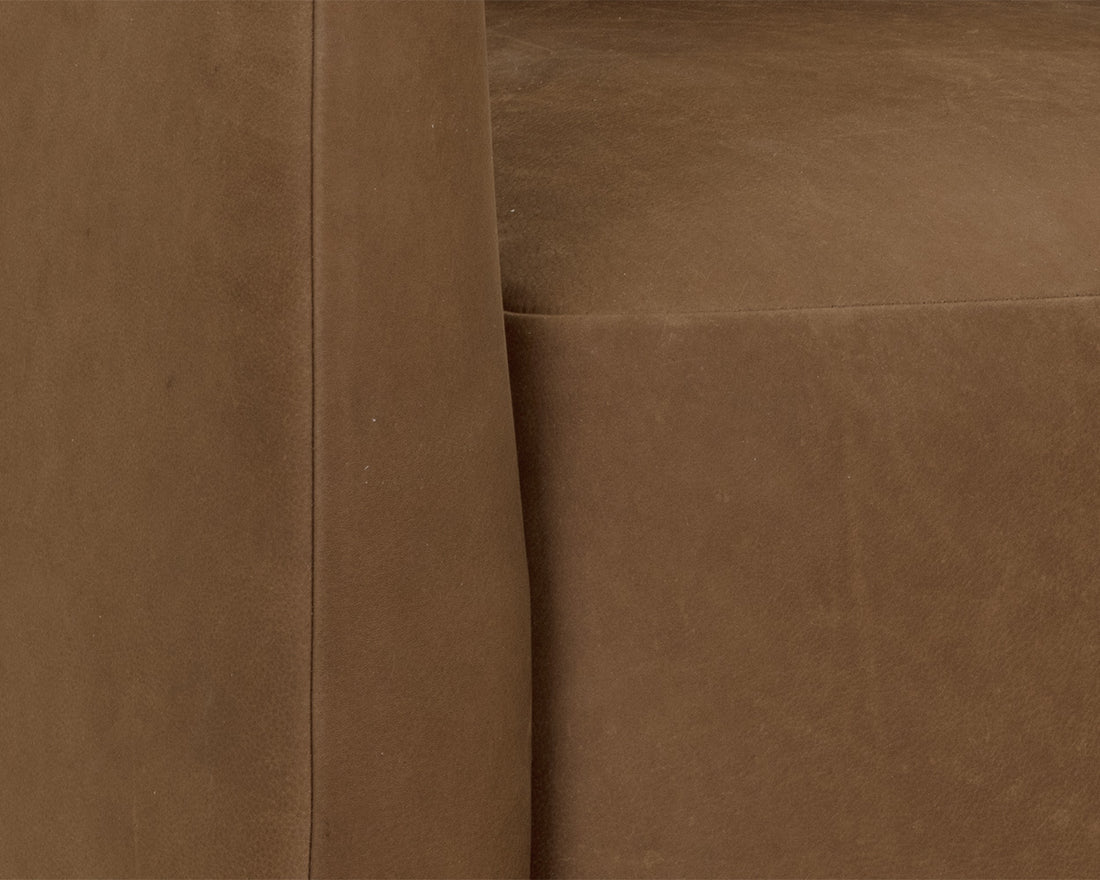 Emilie Swivel Lounge Chair - Nubuck Caramel Leather