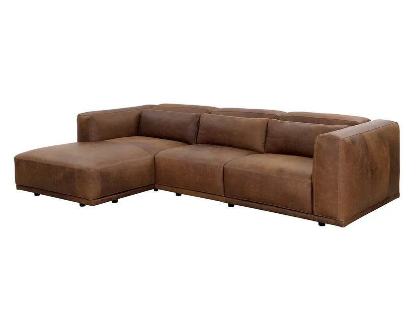 Beau Sofa Chaise - Left Hand Facing - Lucia Tabacco Leather