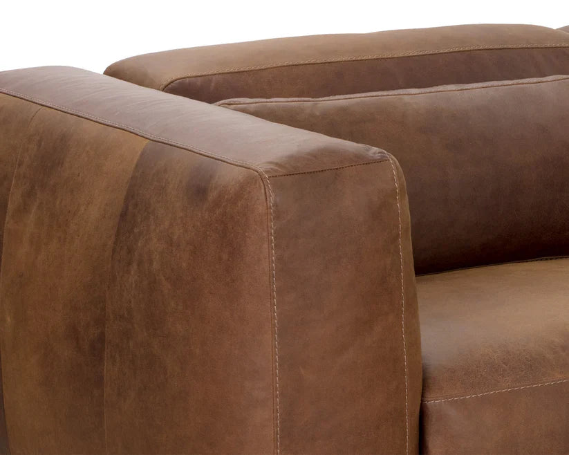 Beau Sofa Chaise - Left Hand Facing - Lucia Tabacco Leather