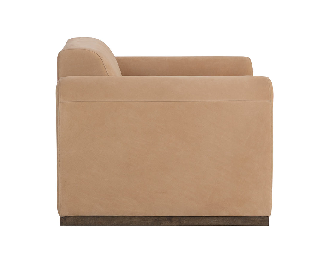 Romer Armchair - Distressed Brown - Nubuck Tan Leather