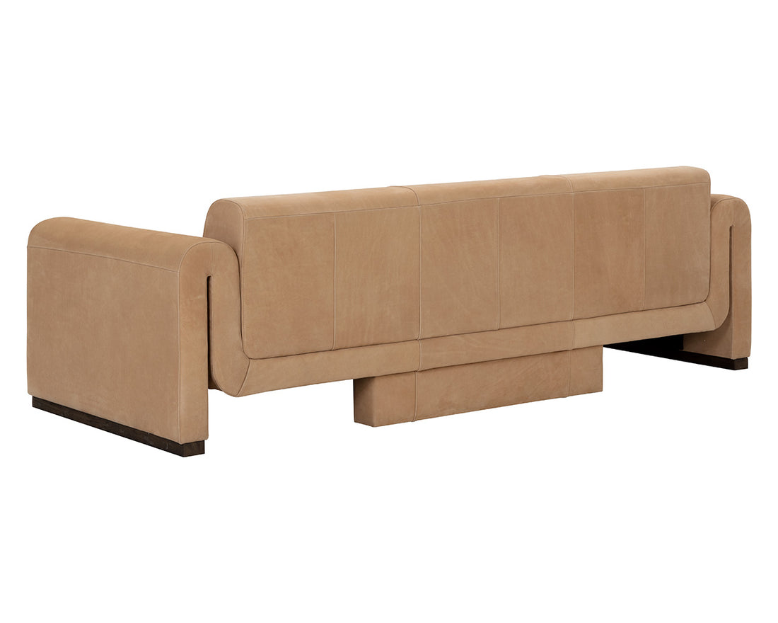 Romer Sofa - Distressed Brown - Nubuck Tan Leather