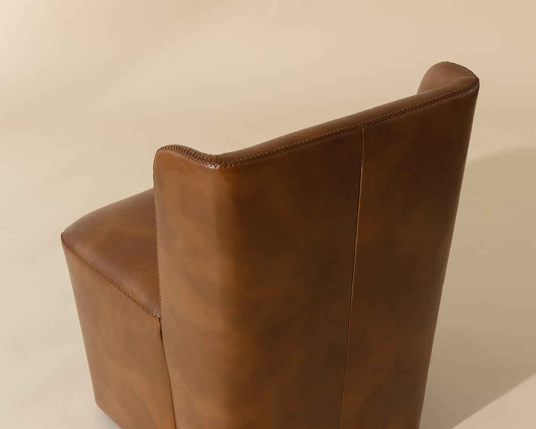 Amita Wheeled Dining Chair - Tobacco Tan