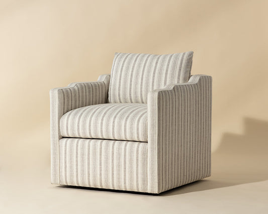 Roosevelt Swivel Lounge Chair - Gifford Script