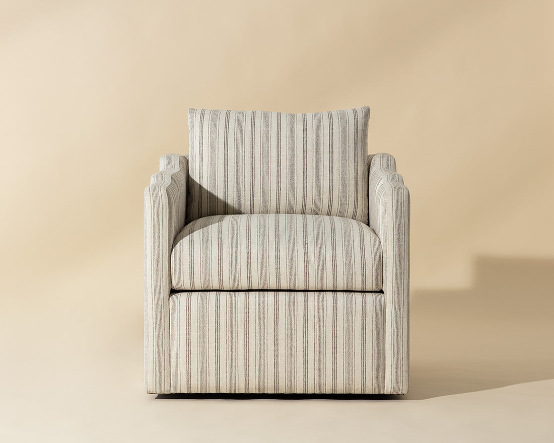 Roosevelt Swivel Lounge Chair - Gifford Script