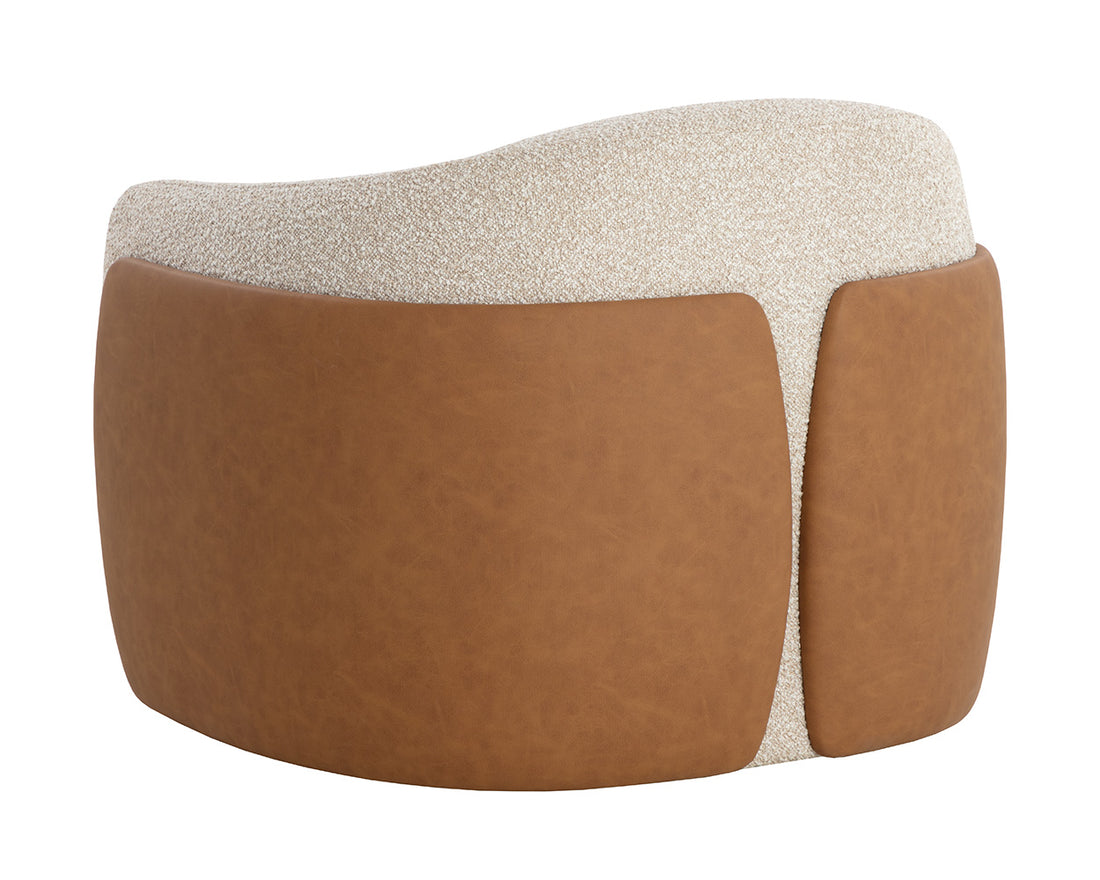 Caris Swivel Lounge Chair - Santa Cruz Oatmeal / Milliken Cognac
