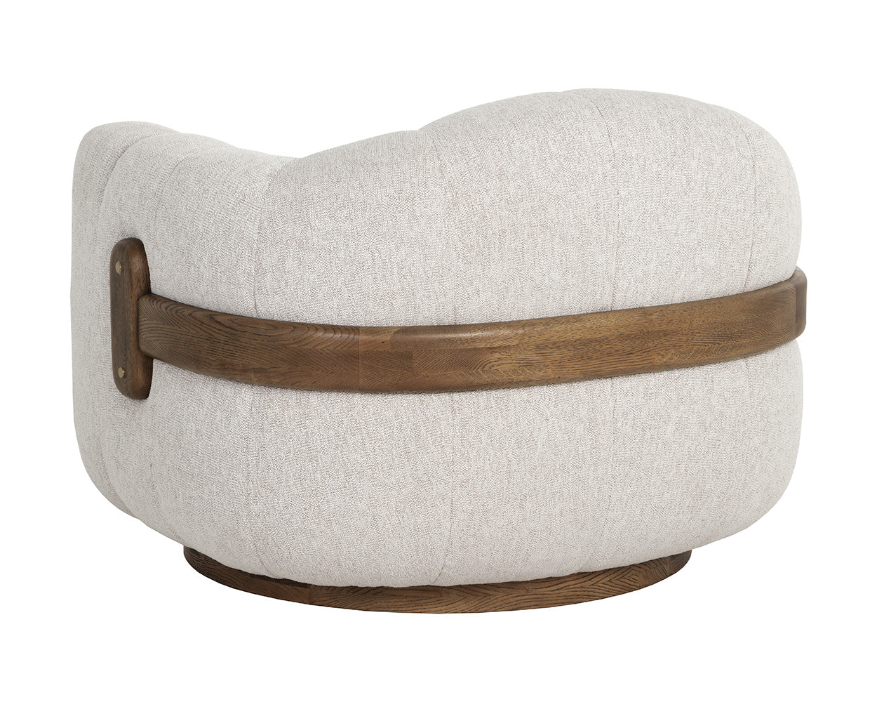 Tadeo Swivel Armchair - Warm Brown - Dove Cream
