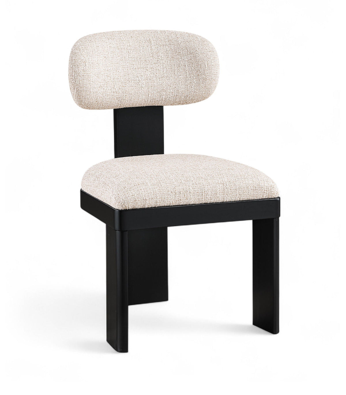 Timbra - Linen Textured Fabric Upholstered Dining Chair (Set of 2) - Black Base