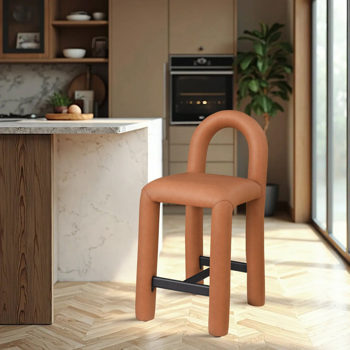 Amari - Faux Leather Stool