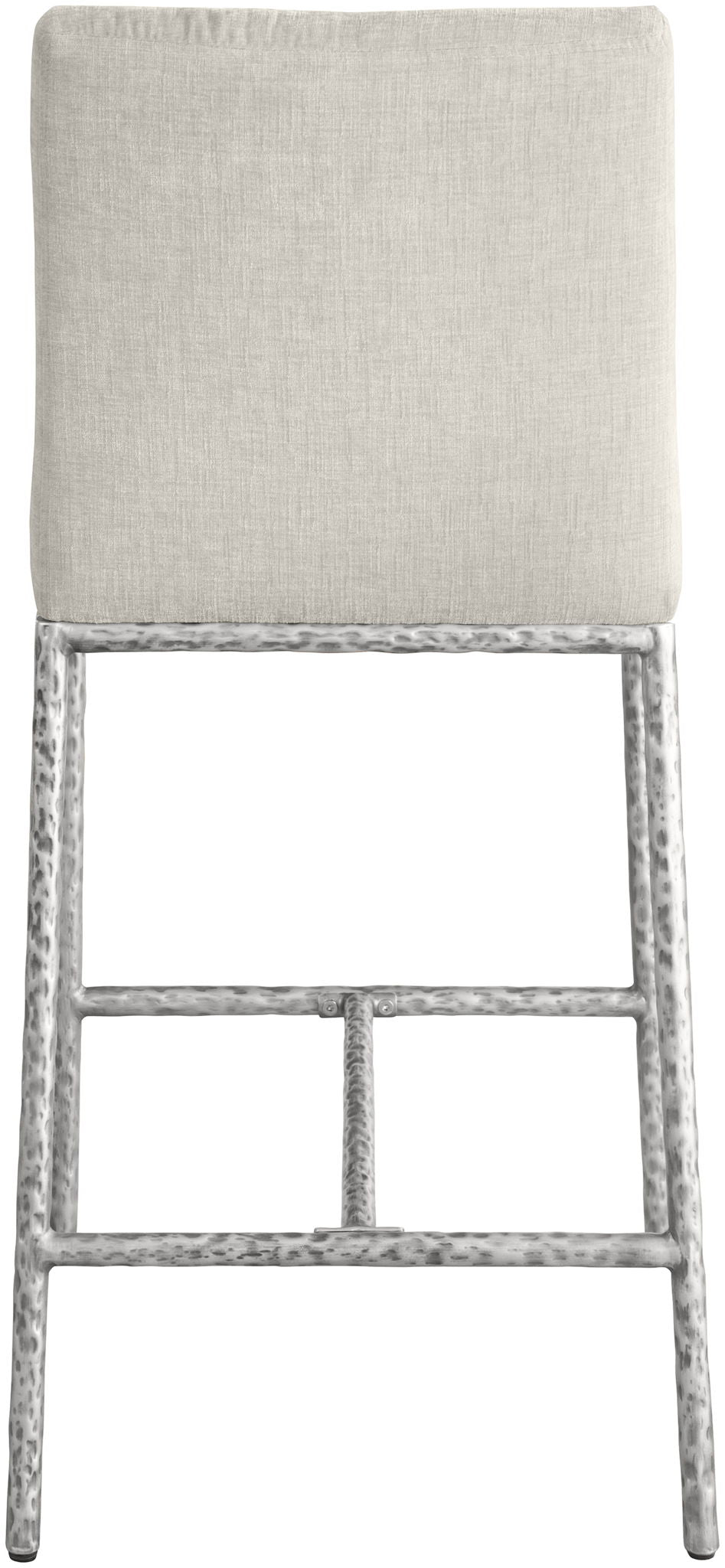 Reeves - Chenille Fabric Upholstered Counter Stool (Set of 2) - Silver Base