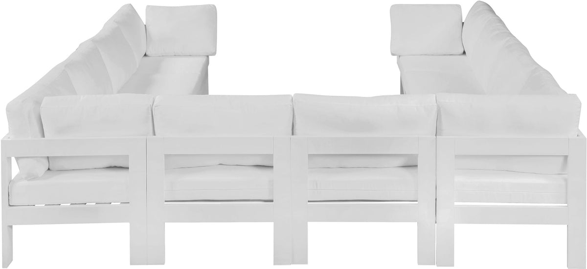Nizuc - Outdoor Patio 10 Piece Modular Sectional With White Frame