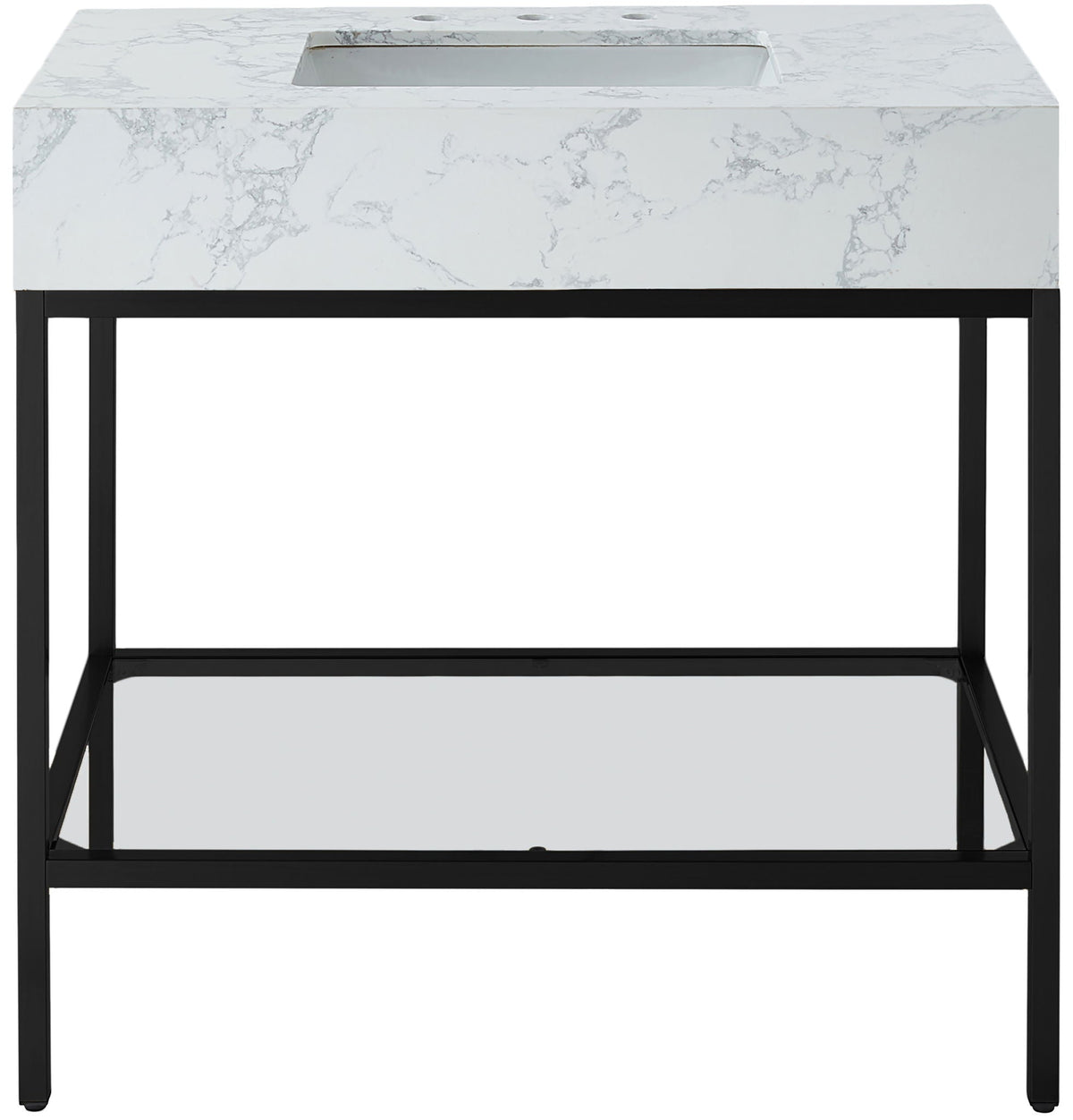 Marmo - Engineered Marble Bathroom Vanity With Black Base