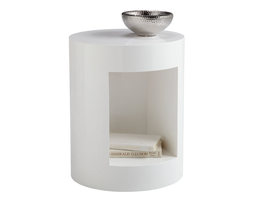 Beacon End Table - High Gloss White