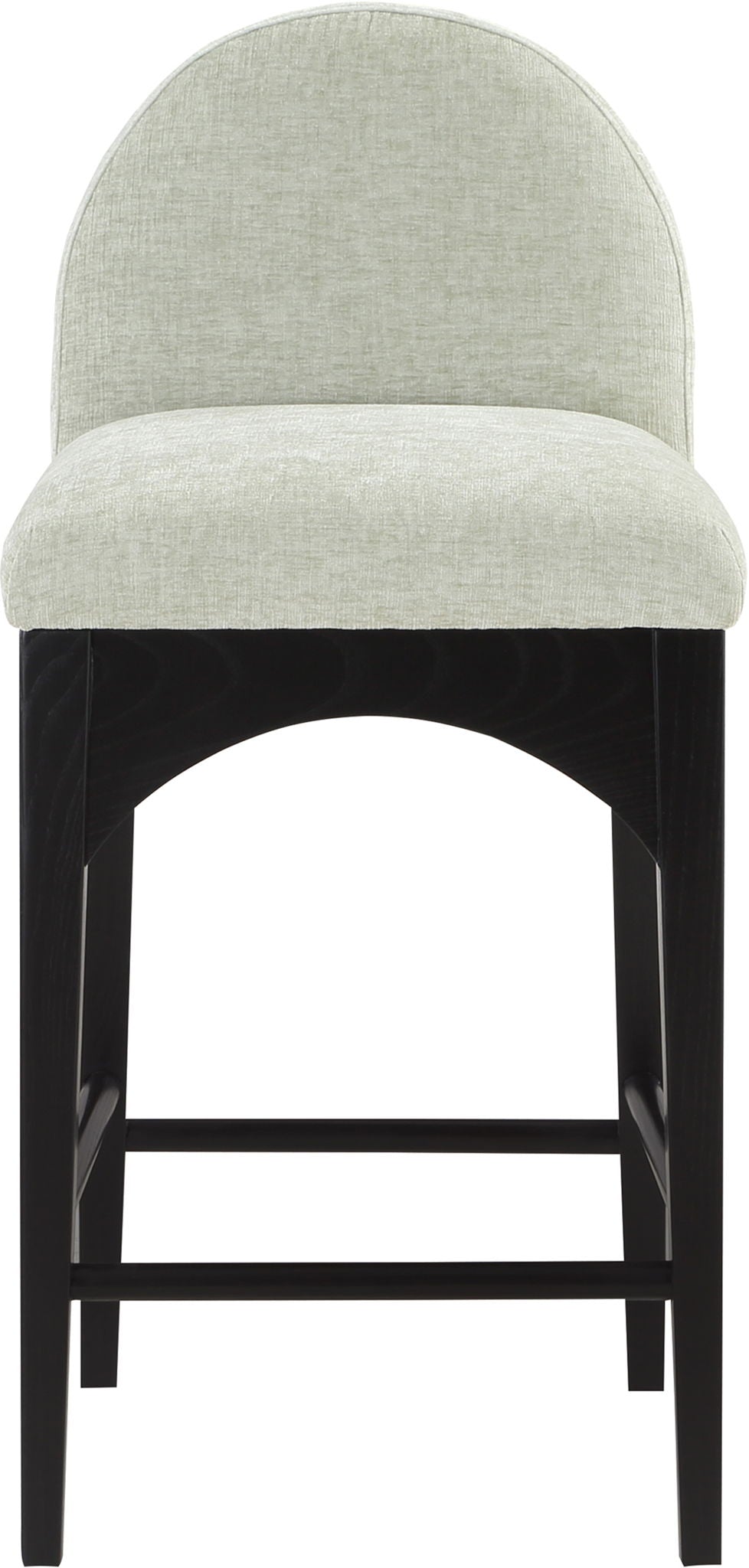 Waldorf - Chenille Stool With Black Legs